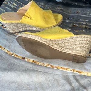 yellow wedge heel